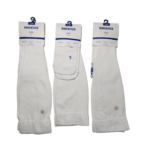 Birkenstock Other - Birkenstock Socks Mens Knee High Footbed Comfort Sole Sz US M6-M8 EU 39-41 White